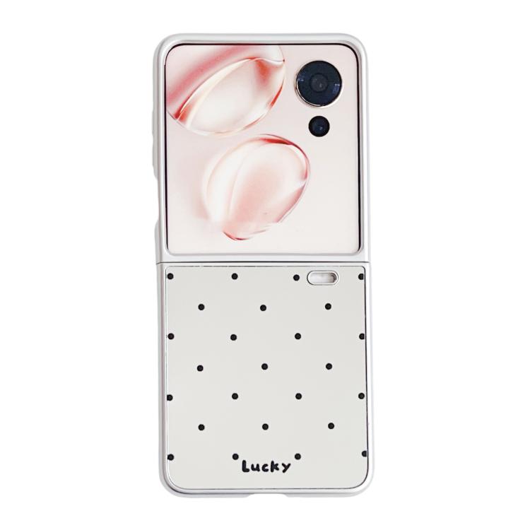 

For Xiaomi Mix Flip Mirror Polka Dot PC Folding Phone Case(Black)
