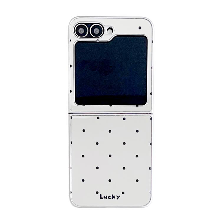 

For Samsung Galaxy Z Flip6 5G Mirror Polka Dot PC Folding Phone Case(Black)