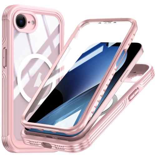 

For iPhone 16e RedPepper Tempered Glass MagSafe Phone Case(Pink)