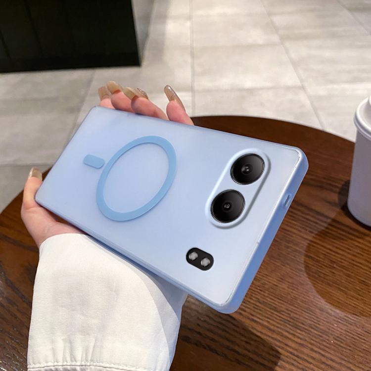 

For OnePlus Nord 4 5G Fine Hole Ice Fog MagSafe PC Phone Case(Transparent Blue)