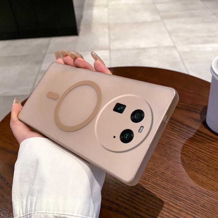 

For OPPO Find X6 Fine Hole Ice Fog MagSafe PC Phone Case(Gold)
