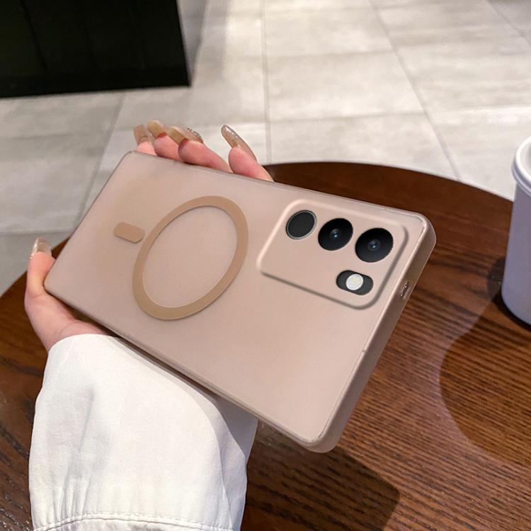 

For vivo S17 Fine Hole Ice Fog MagSafe PC Phone Case(Gold)