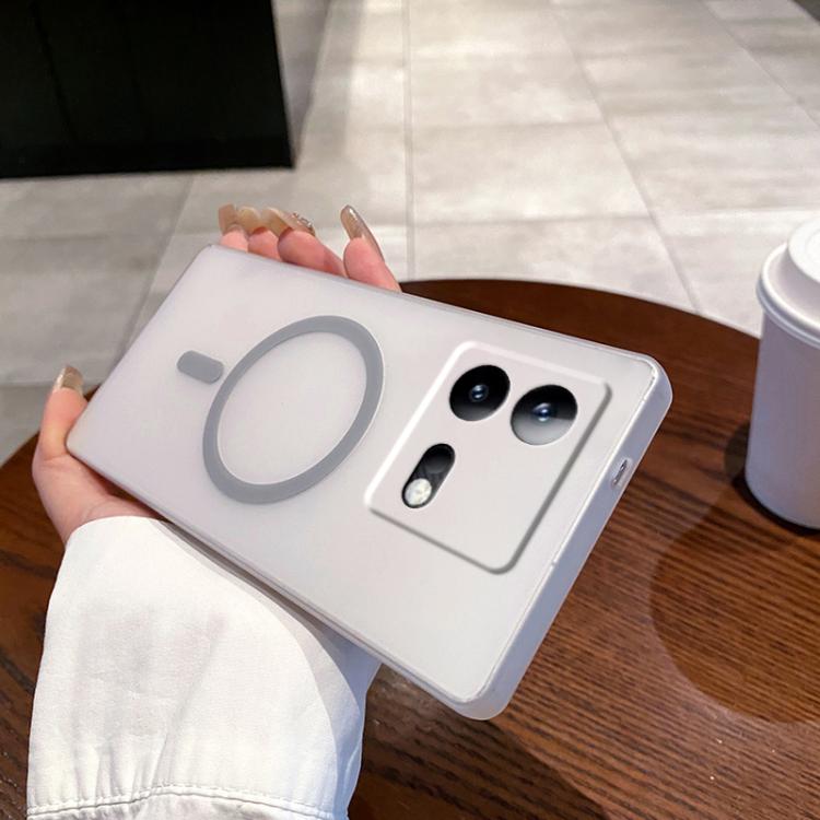 

For vivo iQOO Neo8 Fine Hole Ice Fog MagSafe PC Phone Case(Titanium Grey)