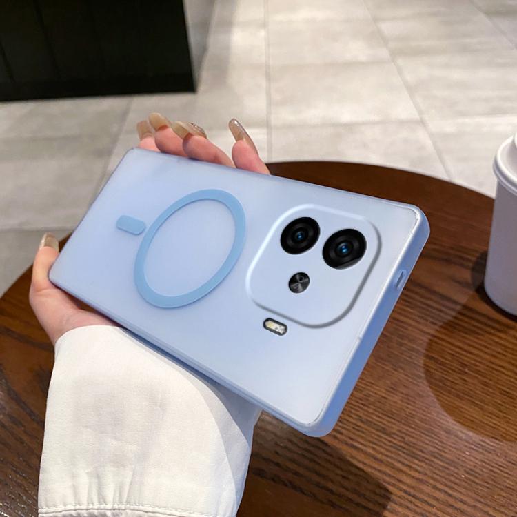 

For vivo iQOO Z9 Turbo Fine Hole Ice Fog MagSafe PC Phone Case(Transparent Blue)
