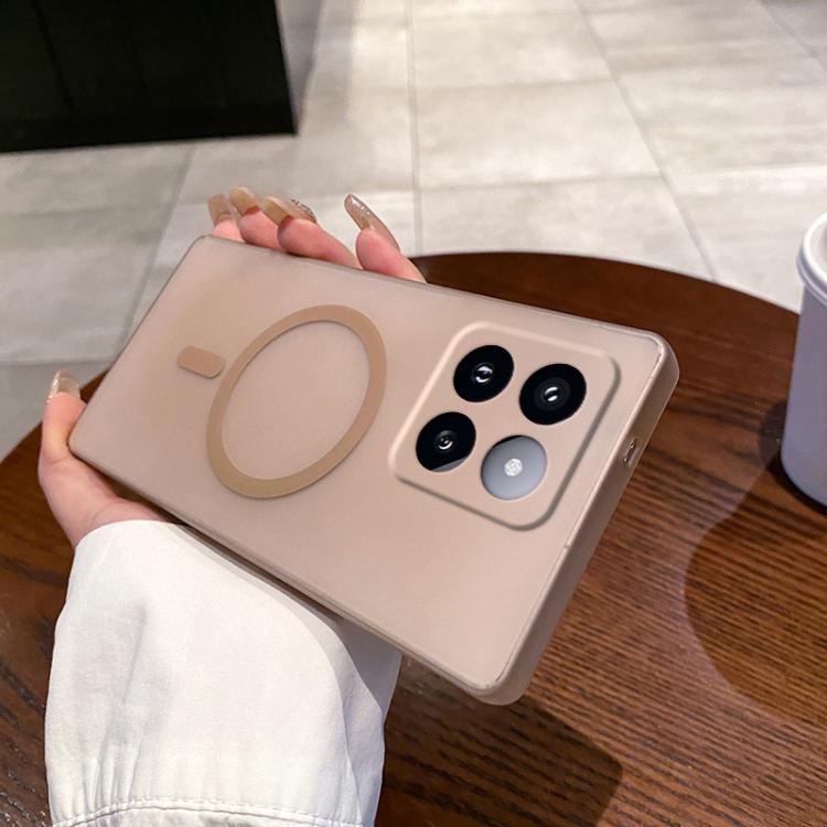 

For Xiaomi 14 Pro Fine Hole Ice Fog MagSafe PC Phone Case(Gold)