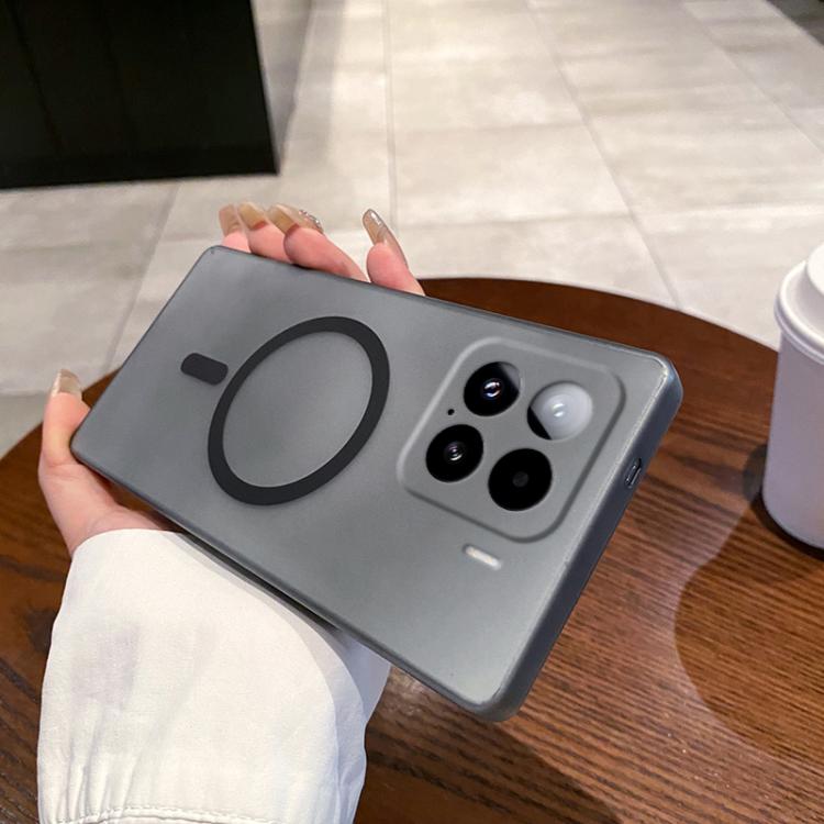 

For Xiaomi 15 Fine Hole Ice Fog MagSafe PC Phone Case(Transparent Black)