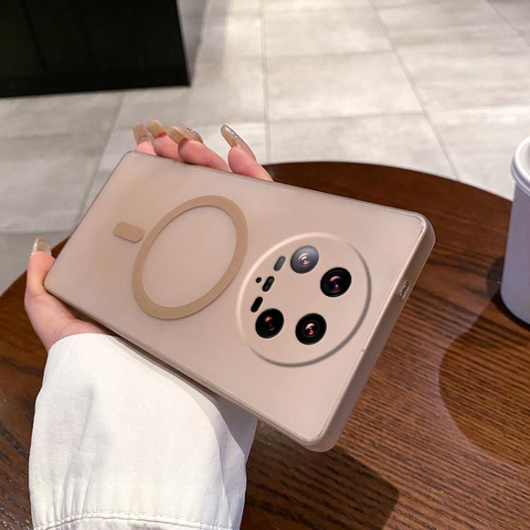 

For Xiaomi 14 Ultra Fine Hole Ice Fog MagSafe PC Phone Case(Gold)