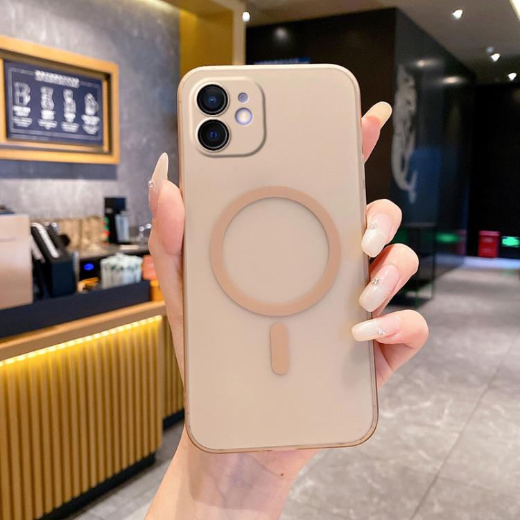 

For iPhone 12 Fine Hole Ice Fog MagSafe PC Phone Case(Gold)