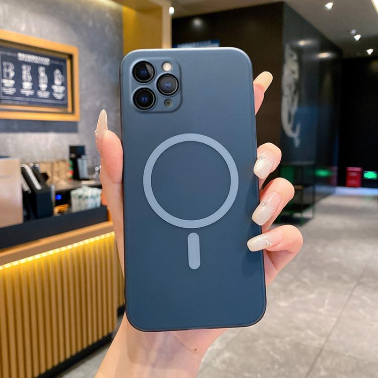 

For iPhone 11 Pro Fine Hole Ice Fog MagSafe PC Phone Case(Navy Blue)