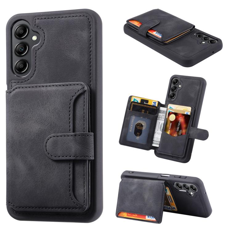 

For Samsung Galaxy A56 5G Skin Feel Dream RFID Anti-theft PU Card Bag Phone Case(Black)