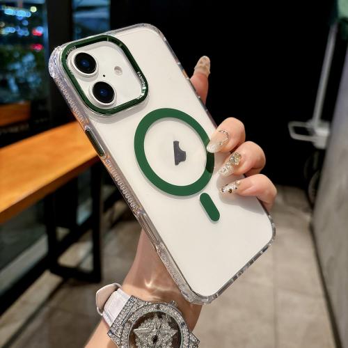 

For iPhone 16 Color Diamond PC Hybrid TPU MagSafe Magnetic Phone Case(Green)