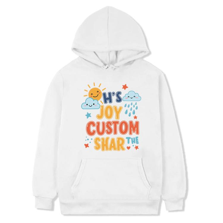 

JOY CUSTOM Printed Fleece Hooded Sweatshirt Print On Your Demand, Size:XS(White)