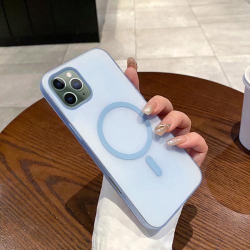 

For iPhone 11 Pro Ice Fog MagSafe PC Phone Case(Transparent Blue)