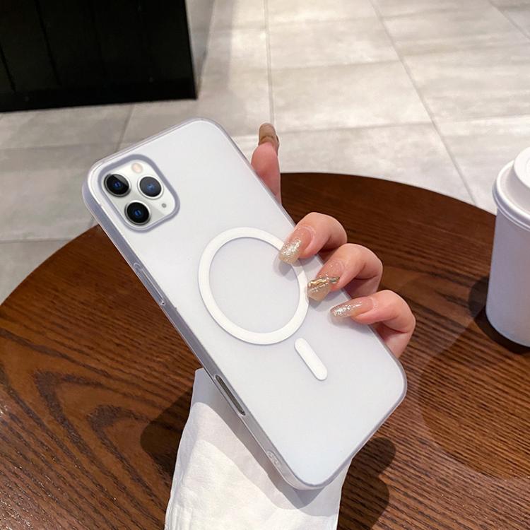 

For iPhone 11 Pro Max Ice Fog MagSafe PC Phone Case(White)