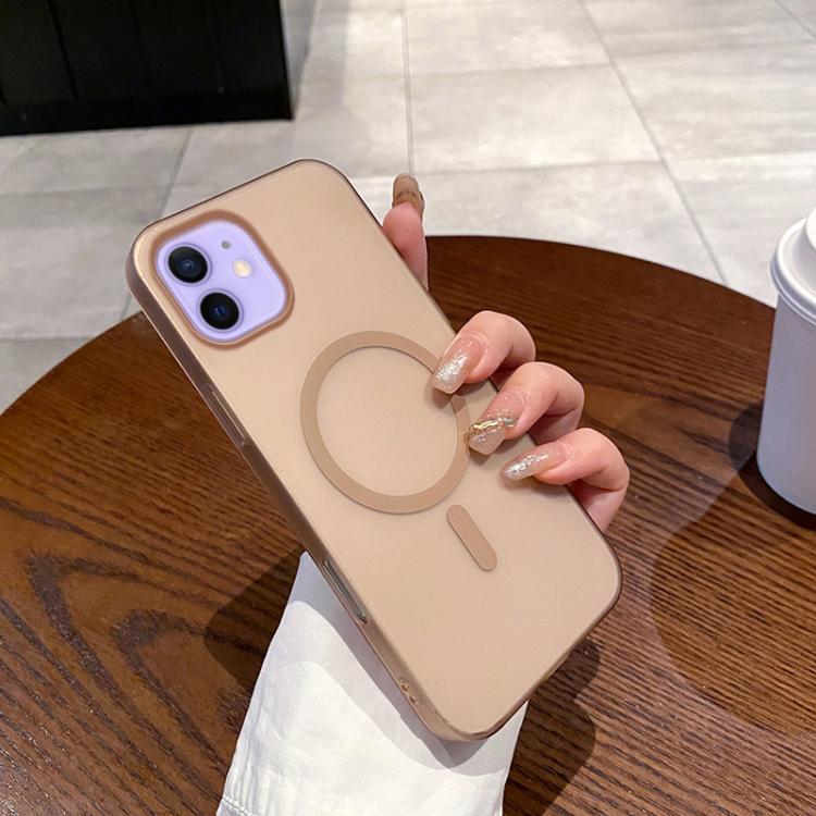 

For iPhone 12 / 12 Pro Ice Fog MagSafe PC Phone Case(Gold)