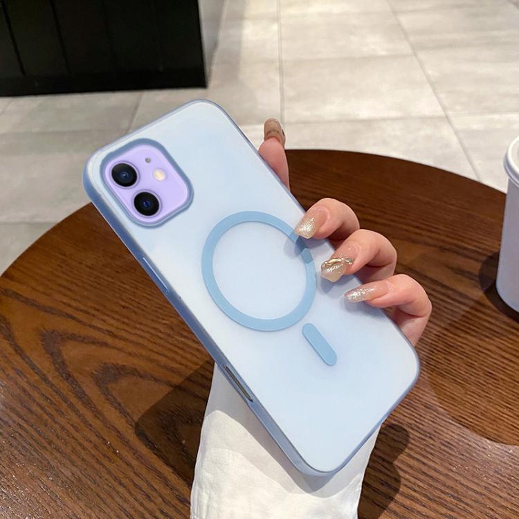 

For iPhone 12 / 12 Pro Ice Fog MagSafe PC Phone Case(Transparent Blue)
