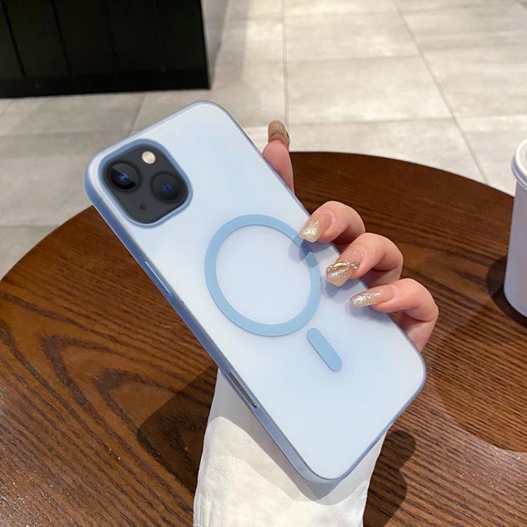 

For iPhone 13 Ice Fog MagSafe PC Phone Case(Transparent Blue)
