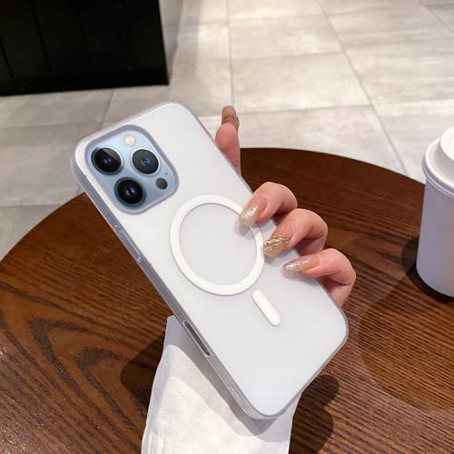 

For iPhone 13 Pro Ice Fog MagSafe PC Phone Case(White)