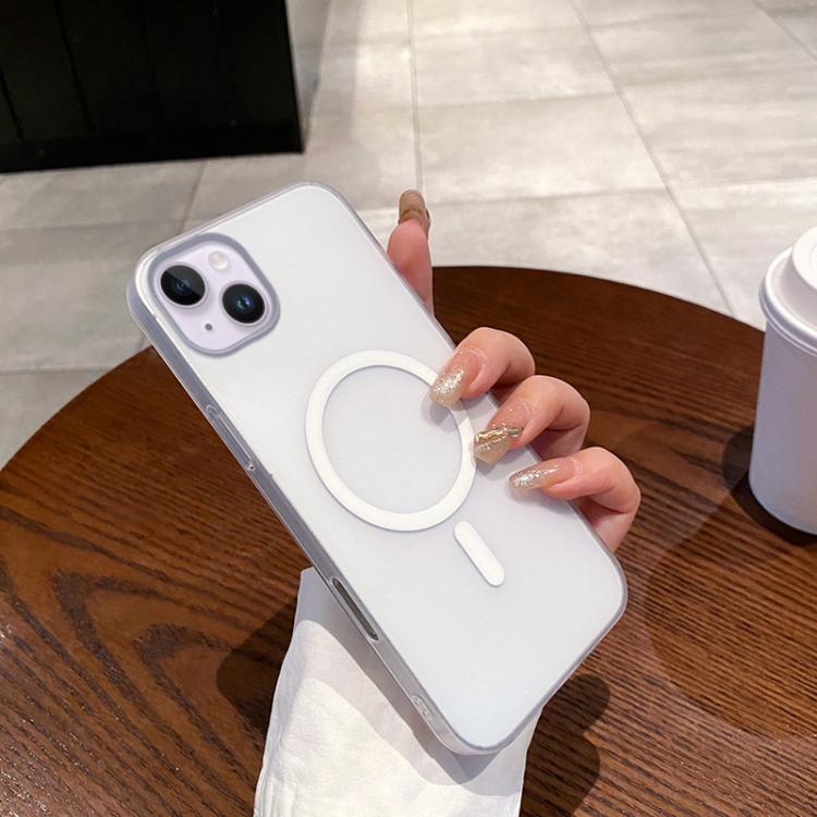 

For iPhone 14 Ice Fog MagSafe PC Phone Case(White)