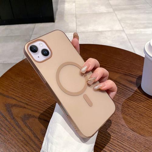 

For iPhone 14 Plus Ice Fog MagSafe PC Phone Case(Gold)