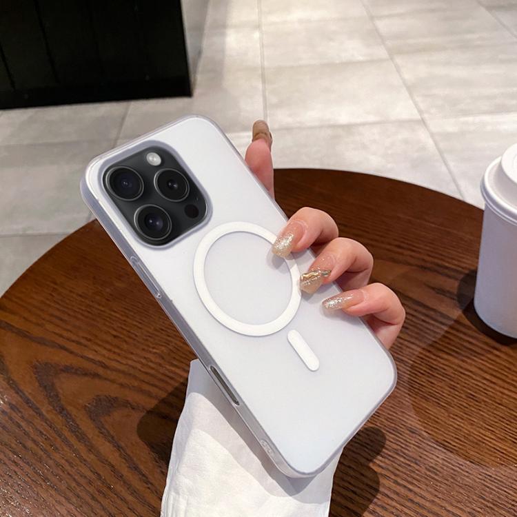 

For iPhone 15 Pro Ice Fog MagSafe PC Phone Case(White)