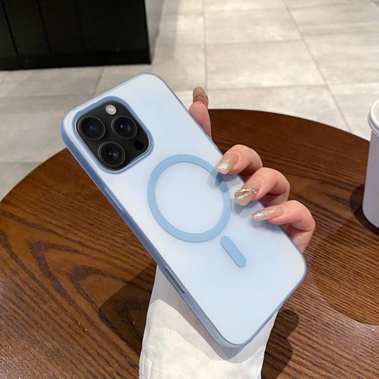 

For iPhone 16 Pro Max Ice Fog MagSafe PC Phone Case(Transparent Blue)
