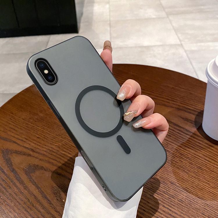 

For iPhone XS / X Ice Fog MagSafe PC Phone Case(Transparent Black)
