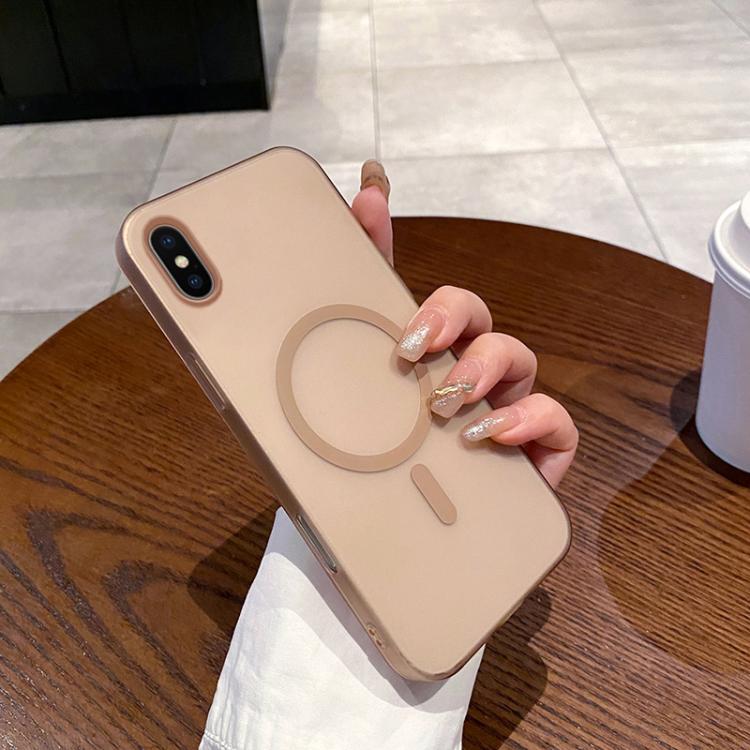 

For iPhone XS Max Ice Fog MagSafe PC Phone Case(Gold)