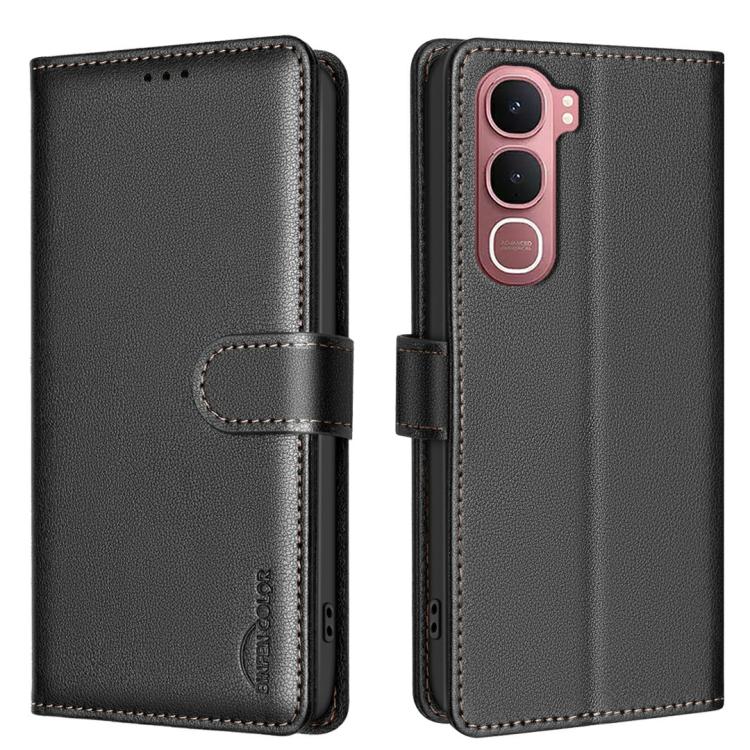 

For vivo Y31 5G 2025 Litchi Texture RFID Anti-theft Leather Phone Case(Black)