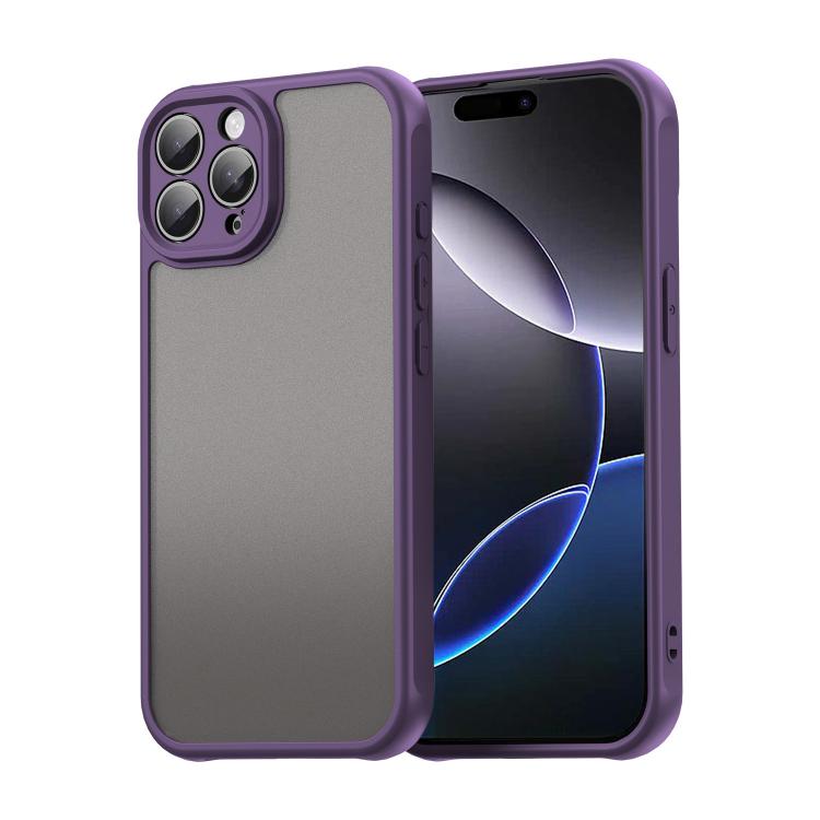 

For iPhone 16 Pro Max Fan Dun Series TPU Hybrid PC Frosted Phone Case(Purple)