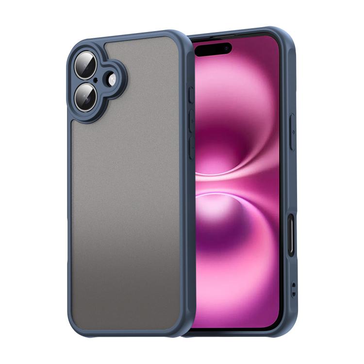 

For iPhone 16 Plus Fan Dun Series TPU Hybrid PC Frosted Phone Case(Blue)
