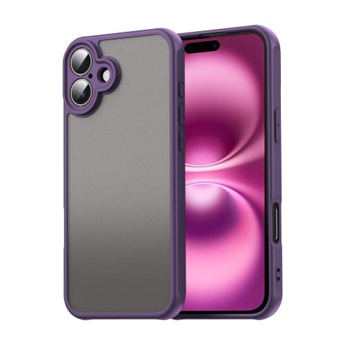 

For iPhone 16 Plus Fan Dun Series TPU Hybrid PC Frosted Phone Case(Purple)