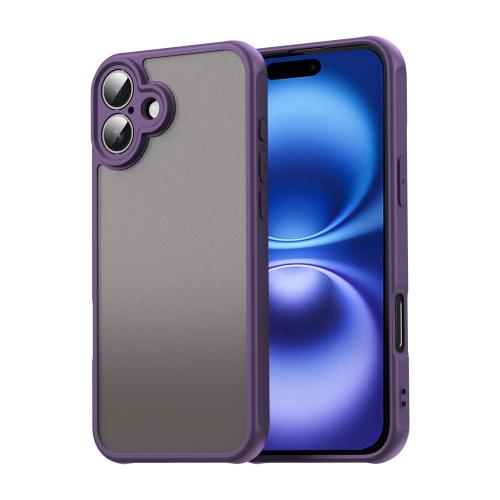 

For iPhone 16 Fan Dun Series TPU Hybrid PC Frosted Phone Case(Purple)