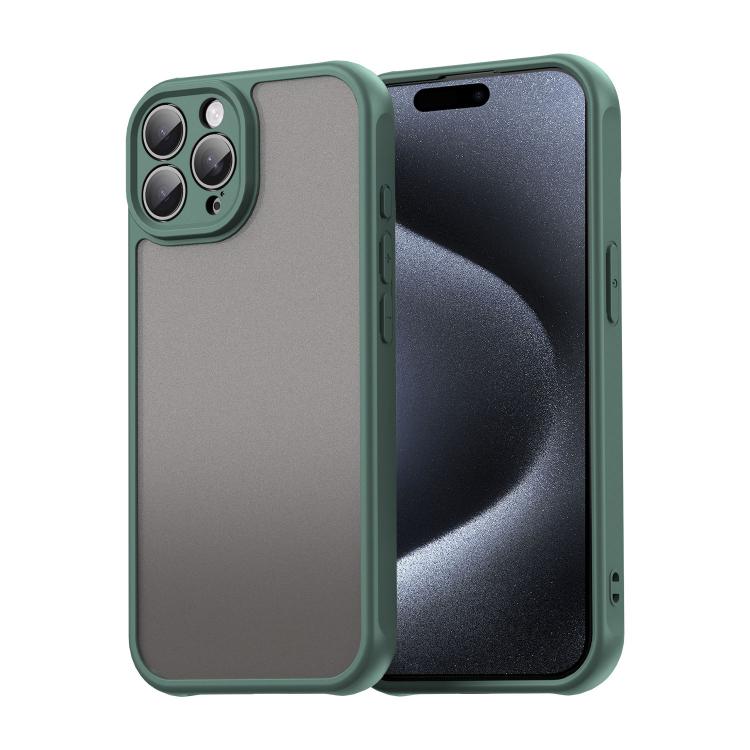 

For iPhone 15 Pro Max Fan Dun Series TPU Hybrid PC Frosted Phone Case(Green)