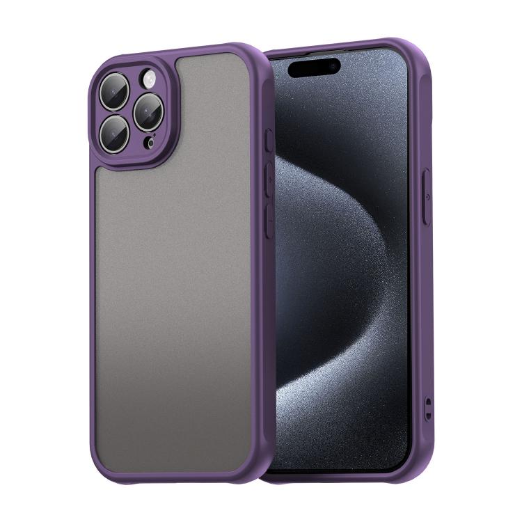 

For iPhone 15 Pro Max Fan Dun Series TPU Hybrid PC Frosted Phone Case(Purple)