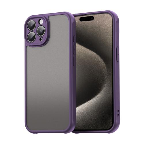 

For iPhone 15 Pro Fan Dun Series TPU Hybrid PC Frosted Phone Case(Purple)