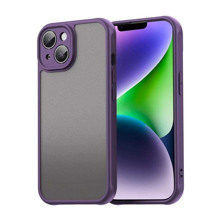 

For iPhone 14 Plus Fan Dun Series TPU Hybrid PC Frosted Phone Case(Purple)