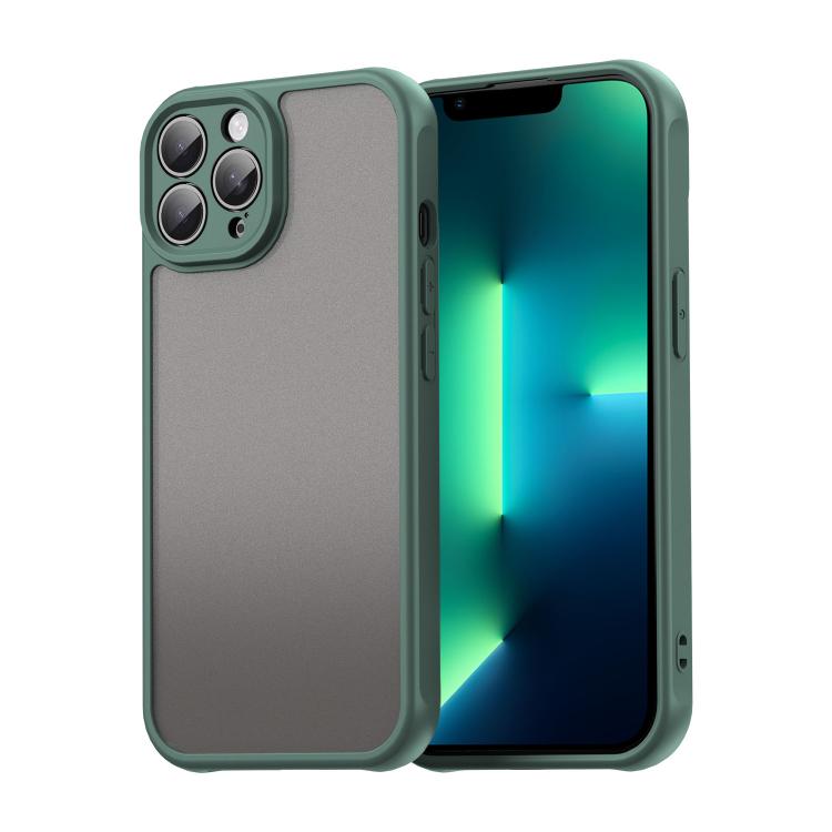 

For iPhone 13 Pro Max Fan Dun Series TPU Hybrid PC Frosted Phone Case(Green)