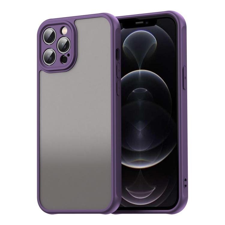 

For iPhone 12 Pro Max Fan Dun Series TPU Hybrid PC Frosted Phone Case(Purple)
