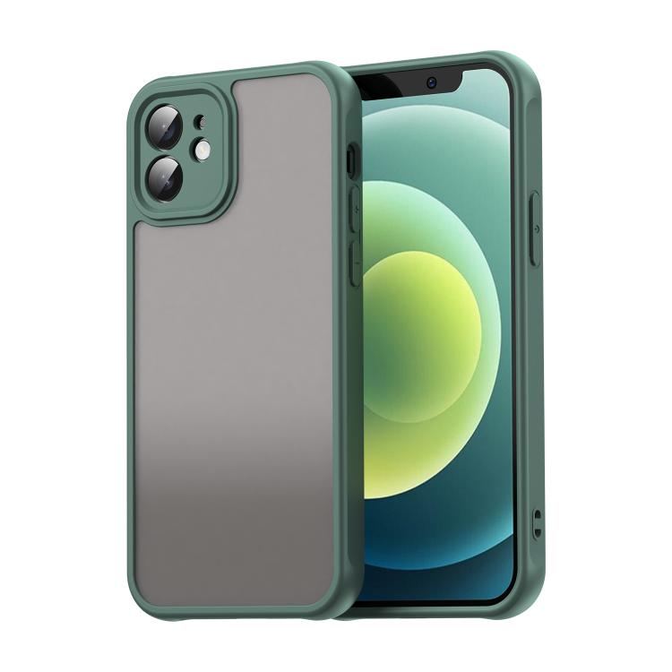 

For iPhone 12 Fan Dun Series TPU Hybrid PC Frosted Phone Case(Green)