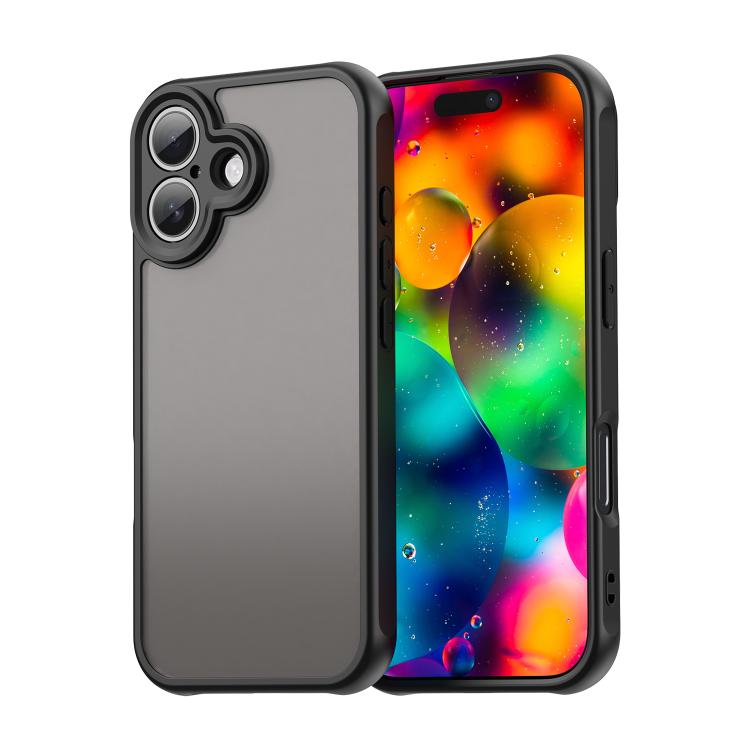 For iPhone 18 Fan Dun Series TPU Hybrid PC Frosted Phone Case(Black)