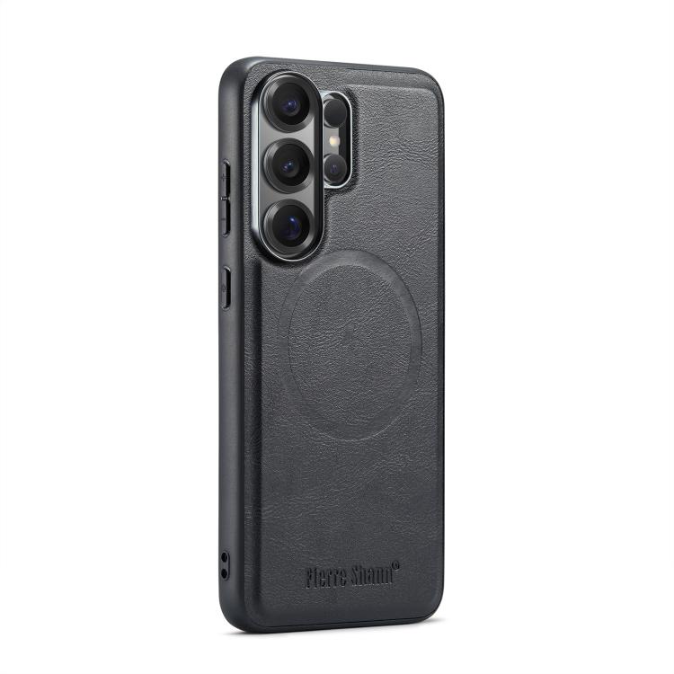 

For Samsung Galaxy S26 Ultra 5G Fierre Shann FS-027 Cowhide Texture MagSafe Magnetic Phone Case(Black)