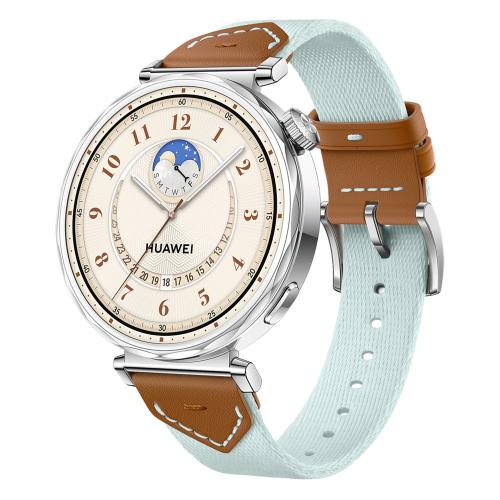 

For Huawei Watch GT 5 41mm Quick Release Button Hybrid Braid Watch Band(Ice Blue Brown)