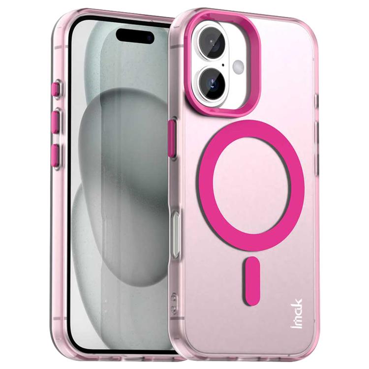 

For iPhone 16 IMAK Candy Series Shockproof MagSafe Phone Case(Red)