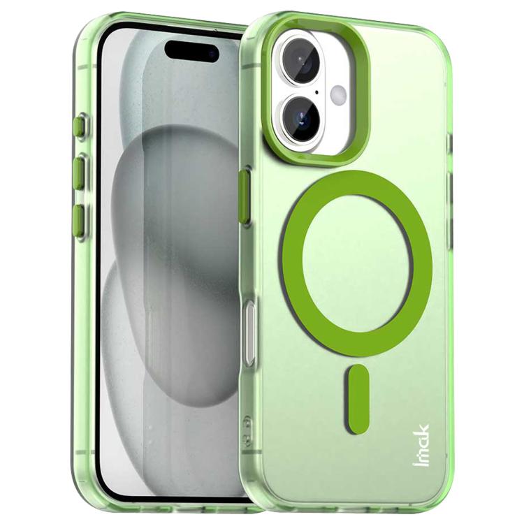 

For iPhone 16 Plus IMAK Candy Series Shockproof MagSafe Phone Case(Green)