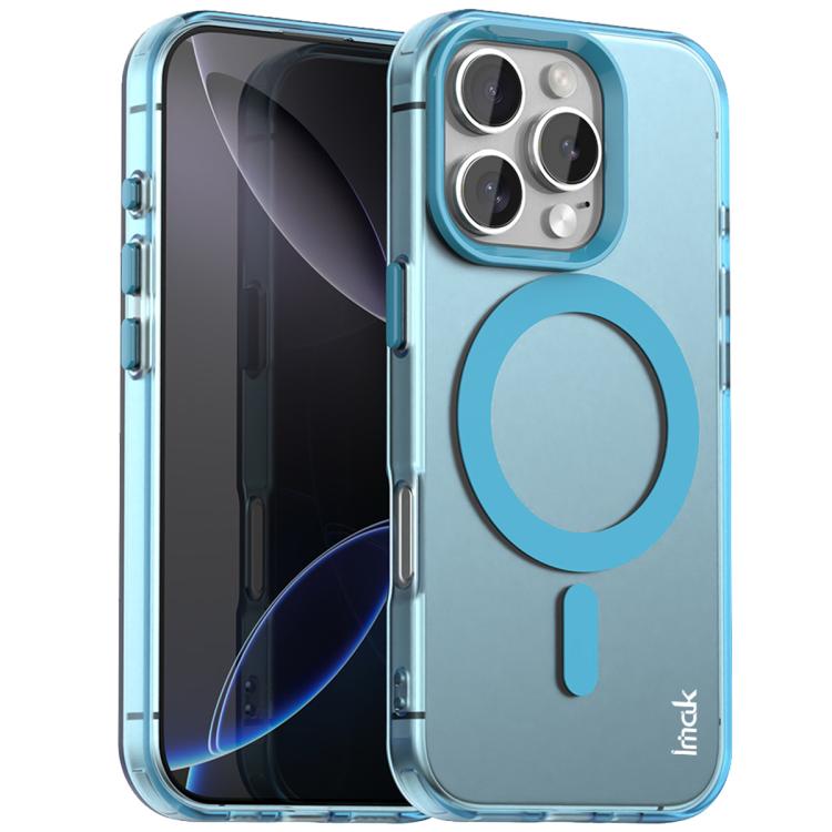 

For iPhone 16 Pro IMAK Candy Series Shockproof MagSafe Phone Case(Blue)