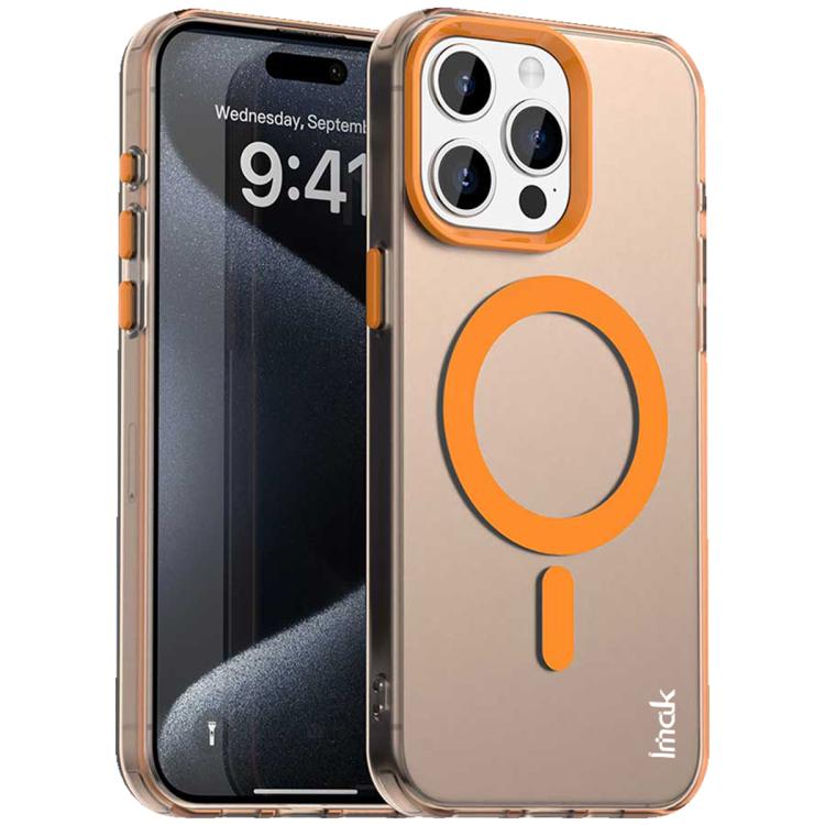 

For iPhone 15 Pro Max IMAK Candy Series Shockproof MagSafe Phone Case(Orange)
