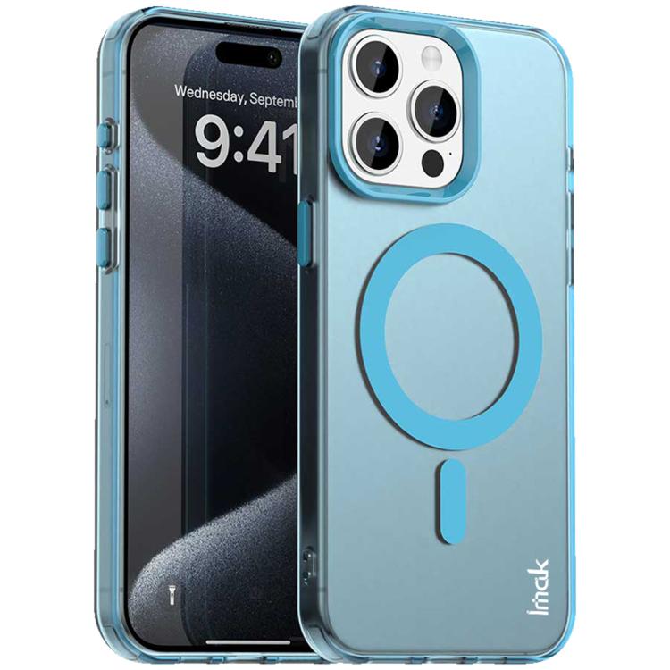 

For iPhone 15 Pro IMAK Candy Series Shockproof MagSafe Phone Case(Blue)