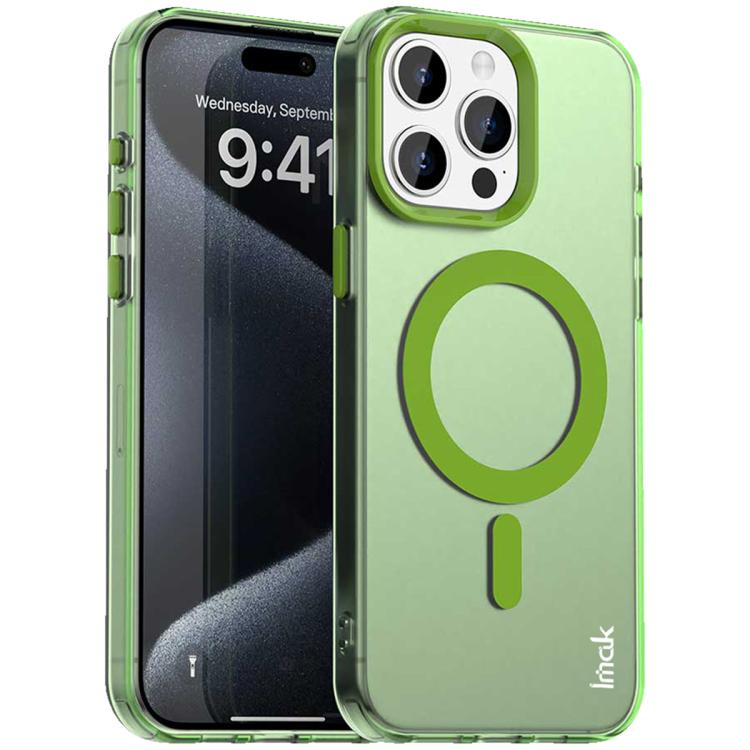 

For iPhone 15 Pro IMAK Candy Series Shockproof MagSafe Phone Case(Green)