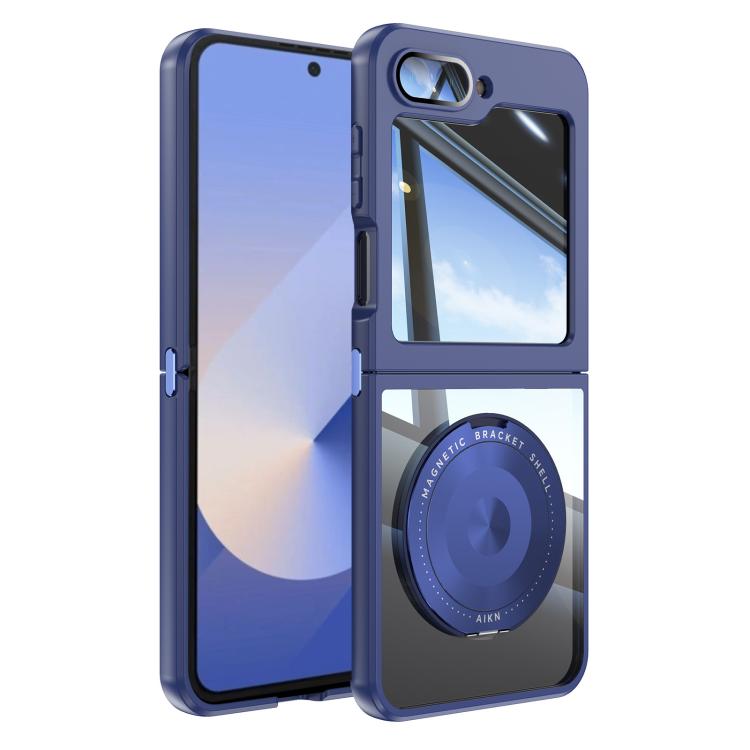 

For Samsung Galaxy Z Flip6 / Flip5 360 Holder MagSafe Acrylic Hybrid TPU Phone Case(Blue)